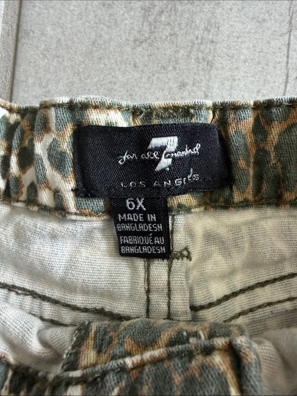 7 for All Mankind Girls Leopard Print Jeans Size 6X